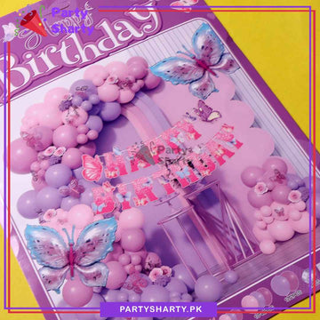 69pcs Happy Birthday Butterfly Theme Set For Theme Birthday Party Decoration & Celebration